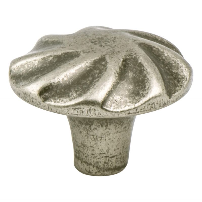 Wide Artisan Round Knob in Weathered Nickel from Rhapsody Collection