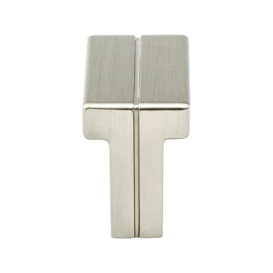 0.75" Wide Contemporary Rectangular Knob in Brushed Nickel from Skyline Collection