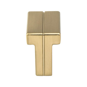 0.75' Wide Contemporary Rectangular Knob in Modern Brushed Gold from Skyline Collection
