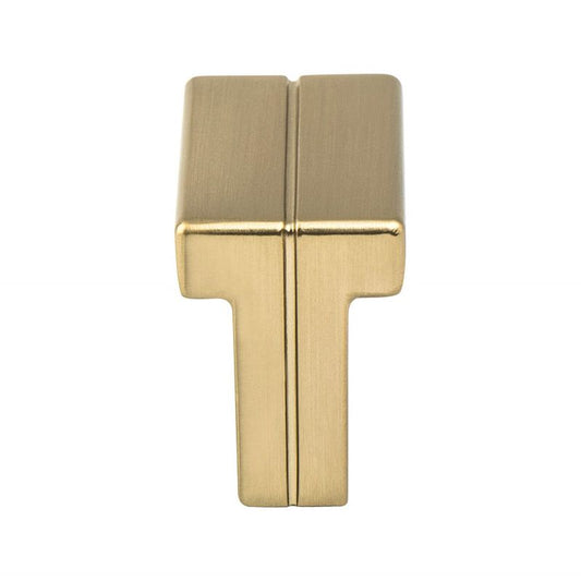 0.75" Wide Contemporary Rectangular Knob in Modern Brushed Gold from Skyline Collection