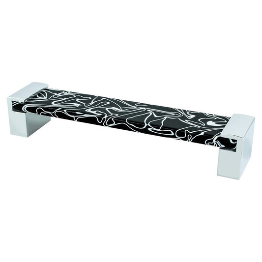 6.88" Contemporary Flat Pull in Polished Chrome Black from Static Collection