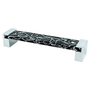 6.88' Contemporary Flat Pull in Polished Chrome Black from Static Collection