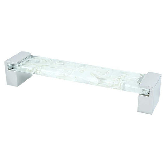 6.88" Contemporary Flat Pull in Polished Chrome White from Static Collection