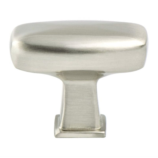 0.75" Wide Transitional Modern Classic Rectangular Knob in Brushed Nickel from Subtle Collection