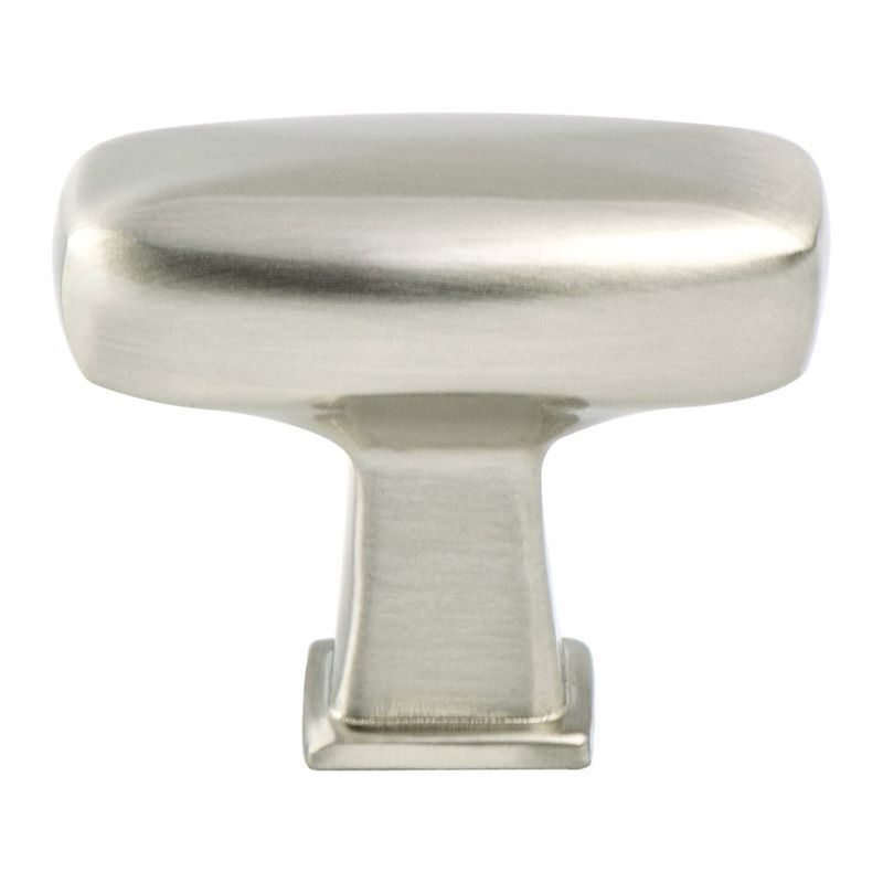 0.75' Wide Transitional Modern Classic Rectangular Knob in Brushed Nickel from Subtle Collection