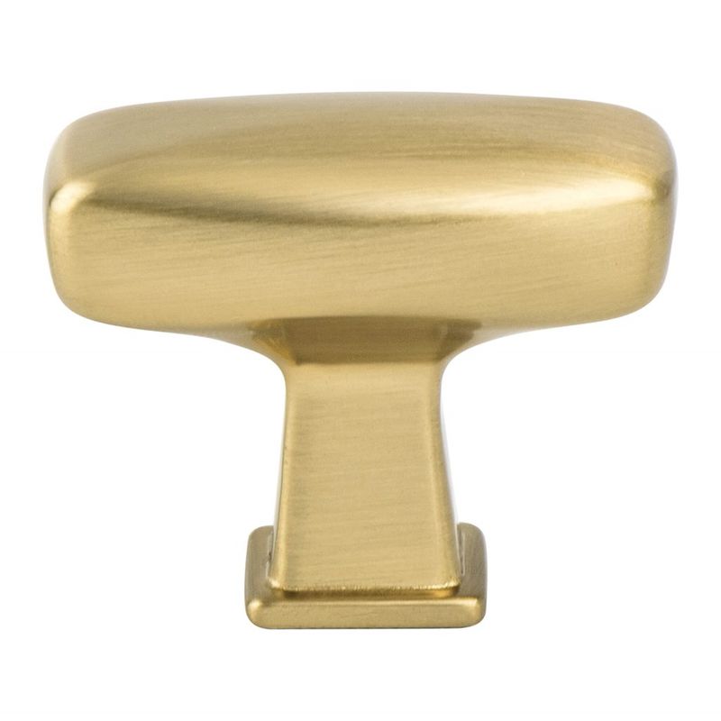 0.75' Wide Transitional Modern Classic Rectangular Knob in Modern Brushed Gold from Subtle Collection