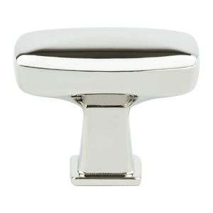 0.75' Wide Transitional Modern Classic Rectangular Knob in Polished Nickel from Subtle Collection
