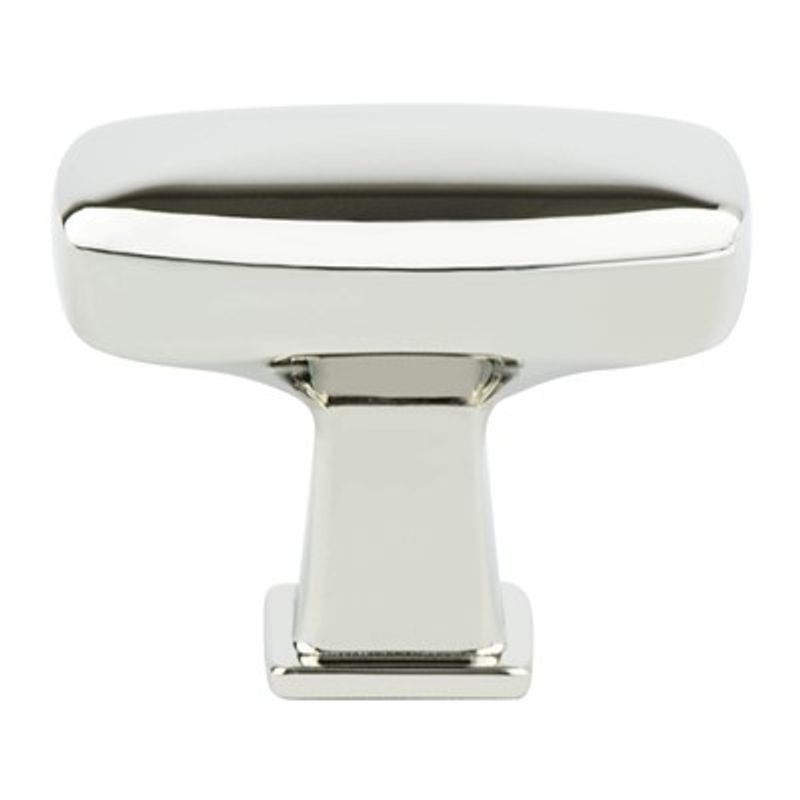 0.75' Wide Transitional Modern Classic Rectangular Knob in Polished Nickel from Subtle Collection
