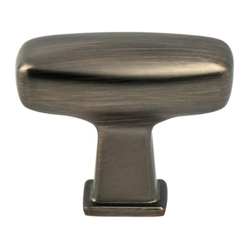 0.75' Wide Transitional Modern Classic Rectangular Knob in Verona Bronze from Subtle Collection