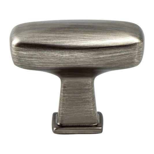 0.75" Wide Transitional Modern Classic Rectangular Knob in Vintage Nickel from Subtle Collection