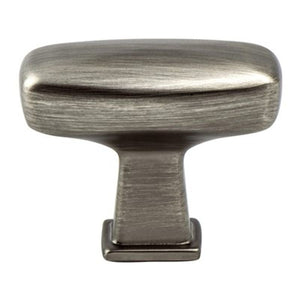 0.75' Wide Transitional Modern Classic Rectangular Knob in Vintage Nickel from Subtle Collection