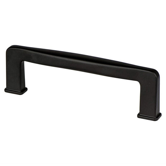 4.38" Transitional Modern Contoured Square Pull in Matte Black from Subtle Collection