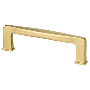 4.38' Transitional Modern Contoured Square Pull in Modern Brushed Gold from Subtle Collection