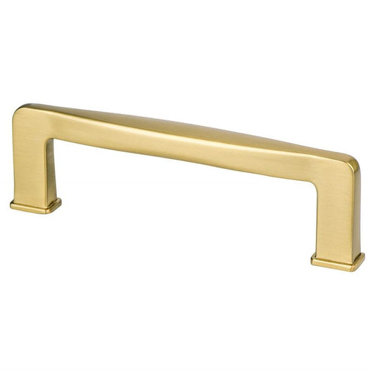 4.38" Transitional Modern Contoured Square Pull in Modern Brushed Gold from Subtle Collection