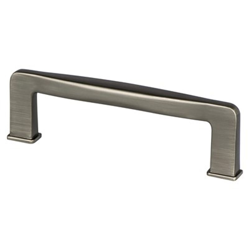 4.38' Transitional Modern Contoured Square Pull in Vintage Nickel from Subtle Collection