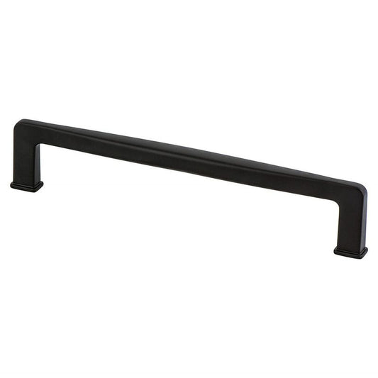 6.94" Transitional Modern Contoured Square Pull in Matte Black from Subtle Collection