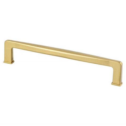 6.94" Transitional Modern Contoured Square Pull in Modern Brushed Gold from Subtle Collection