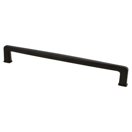 9.38" Transitional Modern Contoured Square Pull in Matte Black from Subtle Collection