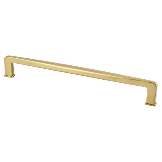 9.38" Transitional Modern Contoured Square Pull in Modern Brushed Gold from Subtle Collection