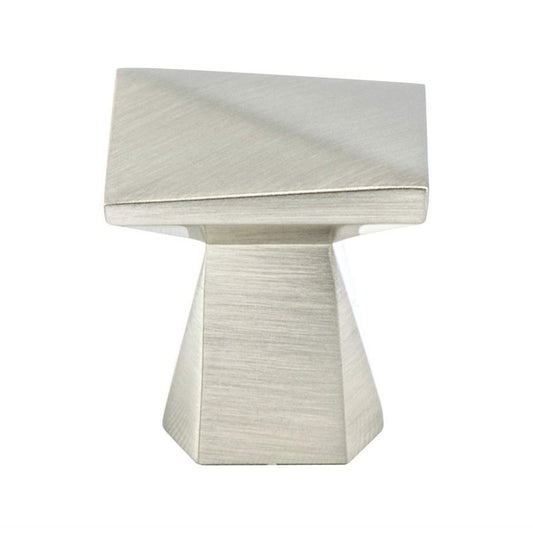 1.19" Wide Contemporary Square Knob in Brushed Nickel from Intersect Collection
