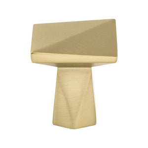 1.19' Wide Contemporary Square Knob in Modern Brushed Gold from Swagger Collection