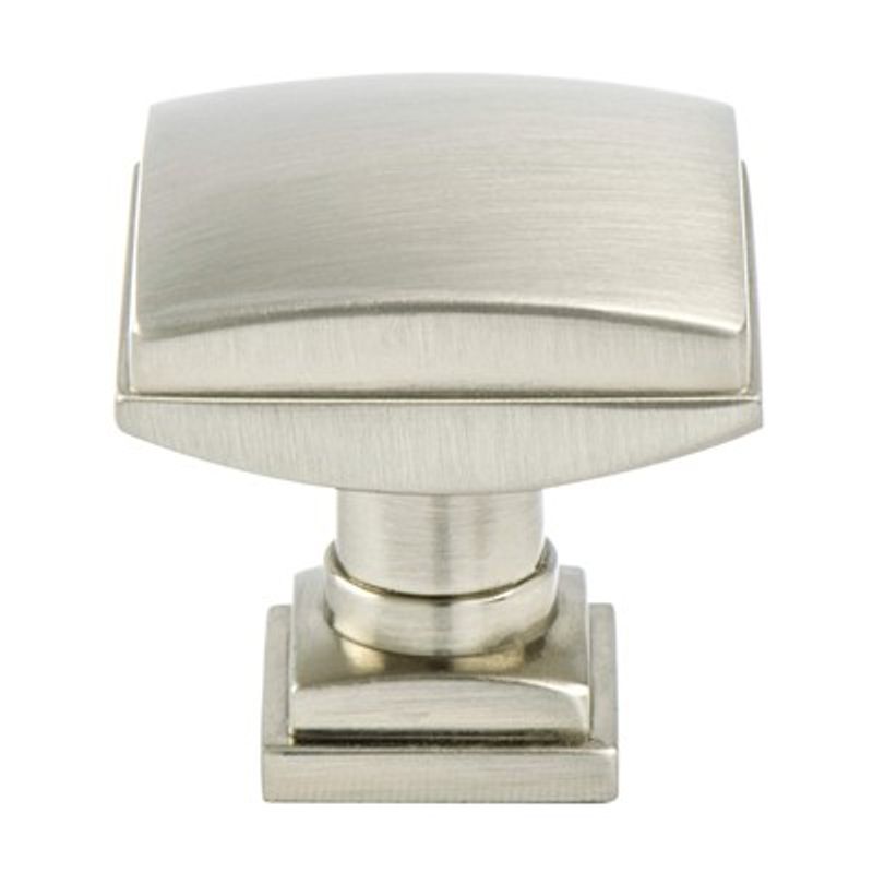 1.25' Wide Traditional Square Knob in Brushed Nickel from Tailored Collection