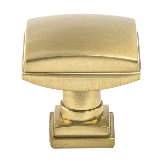 1.25" Wide Traditional Square Knob in Modern Brushed Gold from Tailored Collection