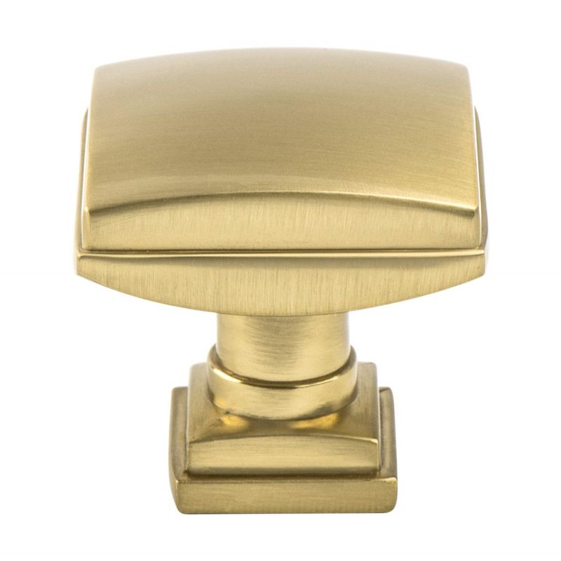 1.25' Wide Traditional Square Knob in Modern Brushed Gold from Tailored Collection