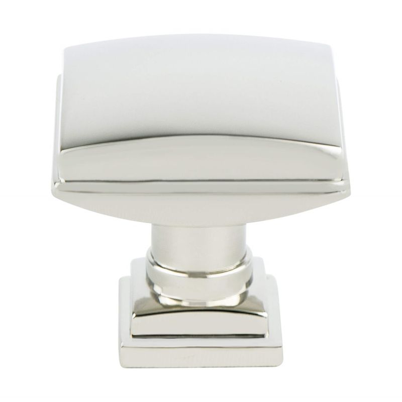 1.25' Wide Traditional Square Knob in Polished Nickel from Tailored Collection