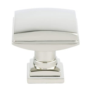 1.25' Wide Traditional Square Knob in Polished Nickel from Tailored Collection