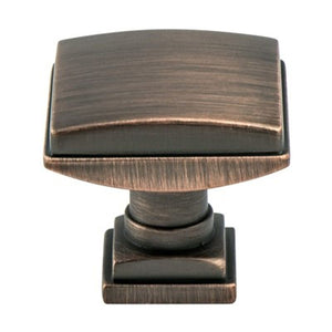 1.25' Wide Traditional Square Knob in Verona Bronze from Tailored Collection