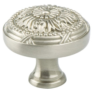 1.5' Wide Artisan Round Knob in Brushed Nickel from Toccata Collection
