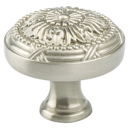 1.5" Wide Artisan Round Knob in Brushed Nickel from Toccata Collection