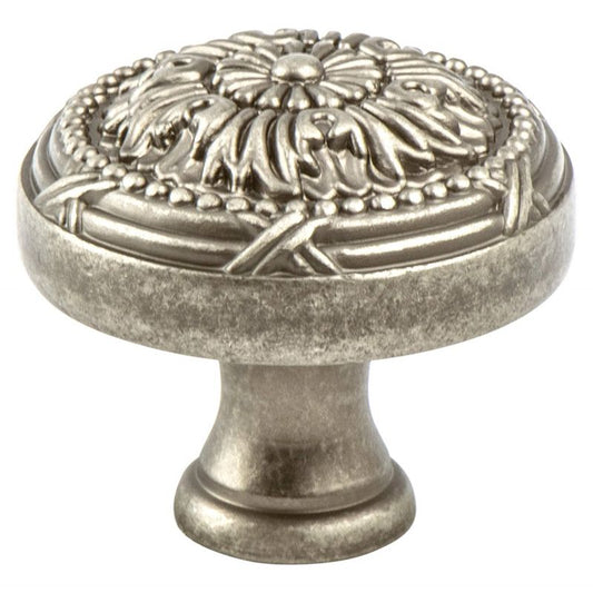 1.5" Wide Artisan Round Knob in Weathered Nickel from Toccata Collection