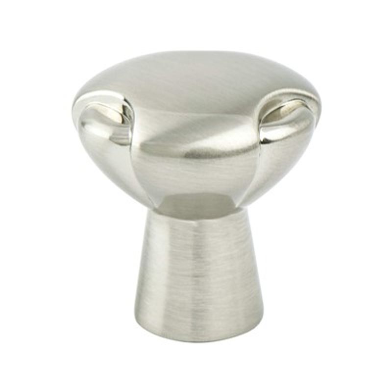Wide Traditional Round Knob in Brushed Nickel from Vested Interest Collection