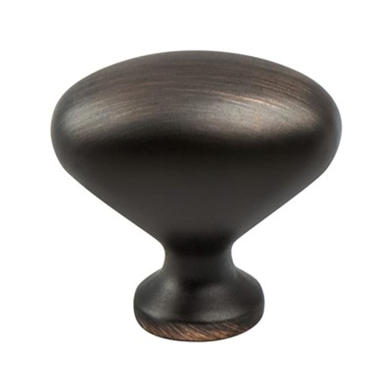 0.88' Wide Traditional Oval Knob in Verona Bronze from Vibrato Collection