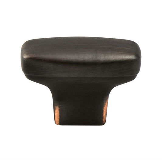 0.69" Wide Traditional Oblong Knob in Verona Bronze from Vibrato Collection