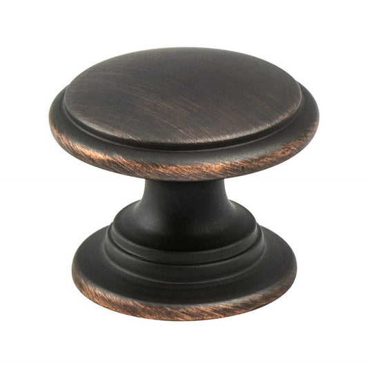 1.19" Wide Traditional Beveled Circular Knob in Verona Bronze from Vibrato Collection