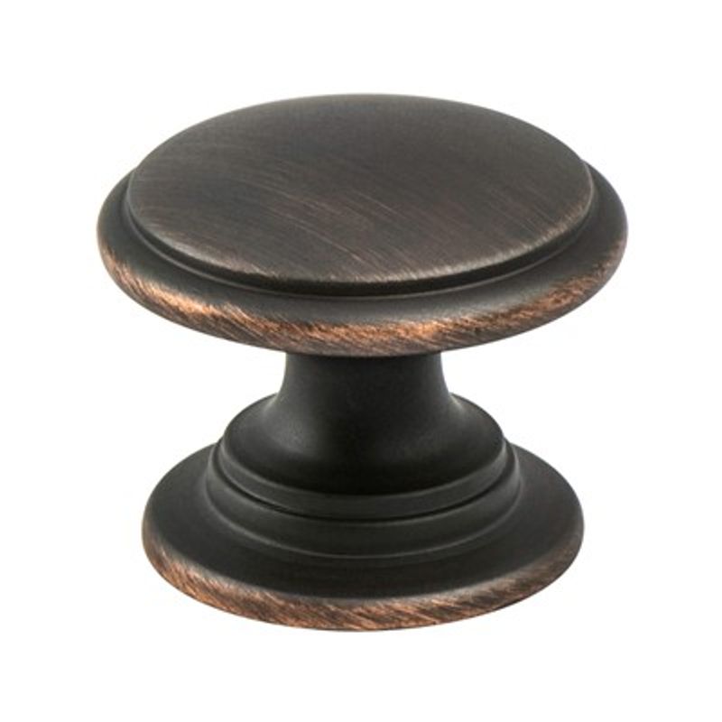 1.19' Wide Traditional Beveled Circular Knob in Verona Bronze from Vibrato Collection