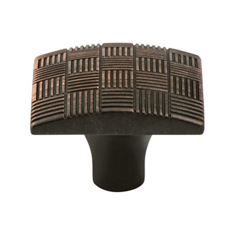 1.13' Wide Transitional Modern Square Knob in Verona Bronze from Virtuoso Collection