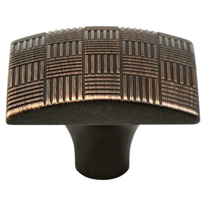 1.38' Wide Transitional Modern Square Knob in Verona Bronze from Virtuoso Collection