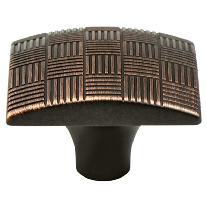 1.38' Wide Transitional Modern Square Knob in Verona Bronze from Virtuoso Collection