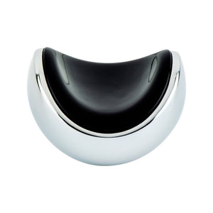 1.5' Wide Contemporary Scoop Knob in Polished Chrome Black from Zest Collection