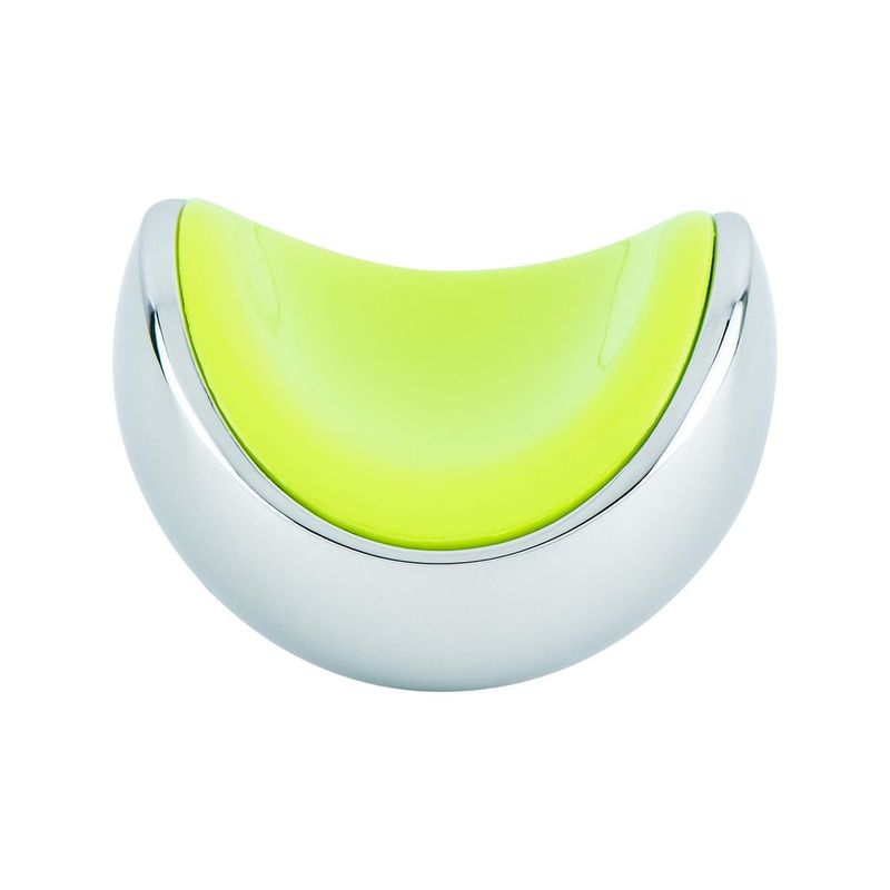 1.5' Wide Contemporary Scoop Knob in Polished Chrome Lime from Zest Collection