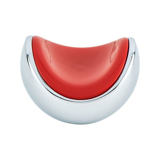 1.5" Wide Contemporary Scoop Knob in Polished Chrome Red from Zest Collection