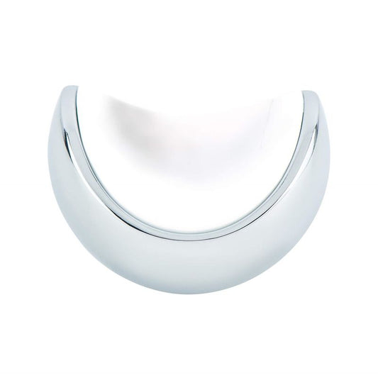 1.5" Wide Contemporary Scoop Knob in Polished Chrome White from Zest Collection