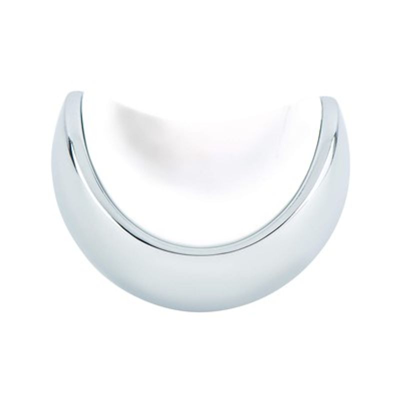1.5' Wide Contemporary Scoop Knob in Polished Chrome White from Zest Collection