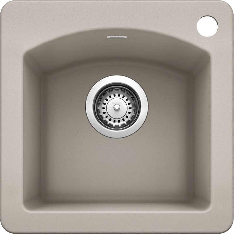Diamond 15' Granite Single-Basin Dual-Mount Kitchen Sink in Concrete Grey (15' x 15' x 8')
