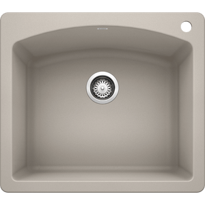 Diamond 25' Granite Single-Basin Dual-Mount Kitchen Sink in Concrete Grey (25' x 22' x 10')