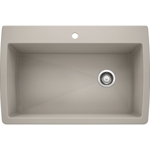 Diamond 32.5' Granite Single-Basin Dual-Mount Kitchen Sink in Concrete Grey (32.5' x 22' x 9.5')